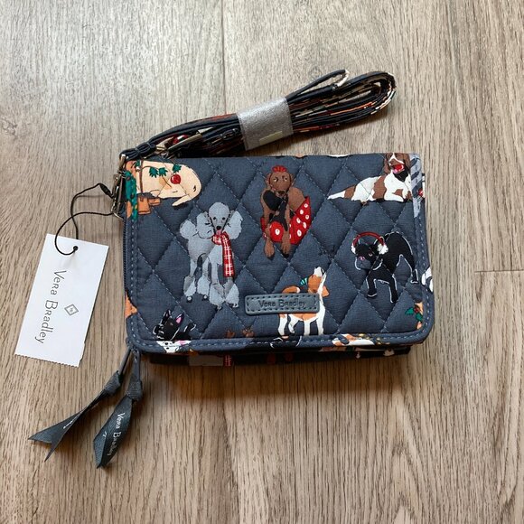 Vera Bradley RFID 3-in-1 Crossbody in Holiday Dogs NWT - Picture 5 of 10
